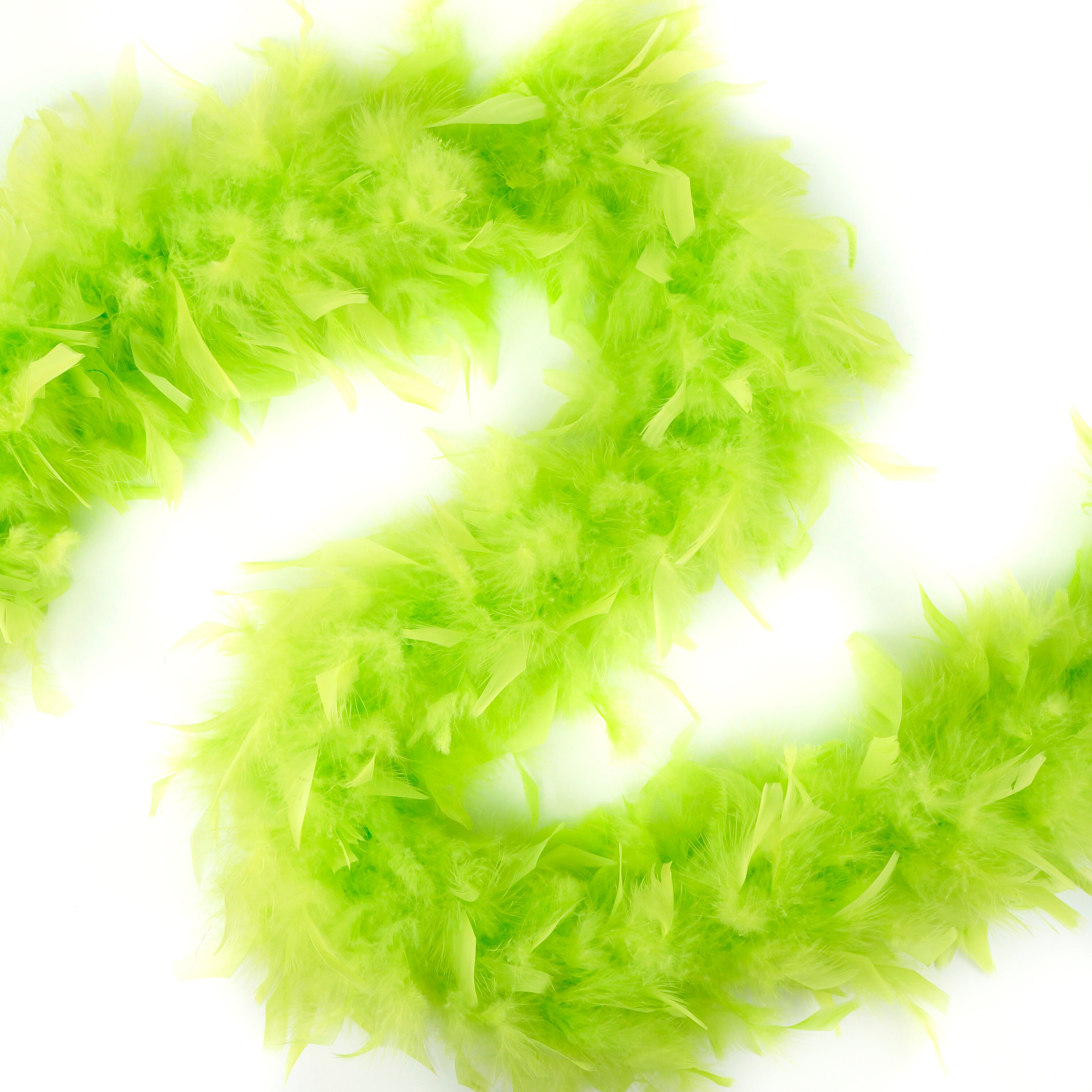 60 Gram Chandelle Feather Boa, Lime Green 2 Yards For Party Favors