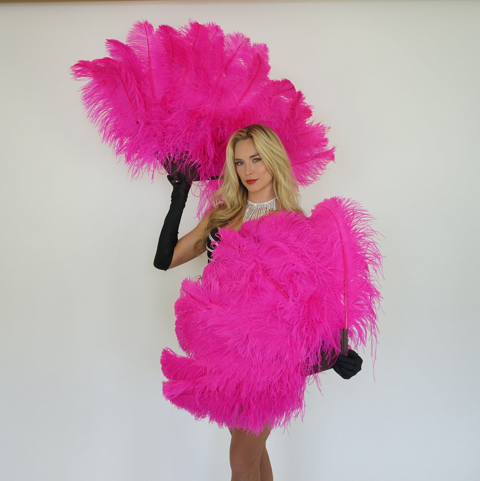 ZuckerFeatherPlace Rainbow Feather Fans, Ostrich Feather Fan, Pride Feather Fan for Stage, Photo Booths, Costume Parties, Carnival and Pride Events Zucker