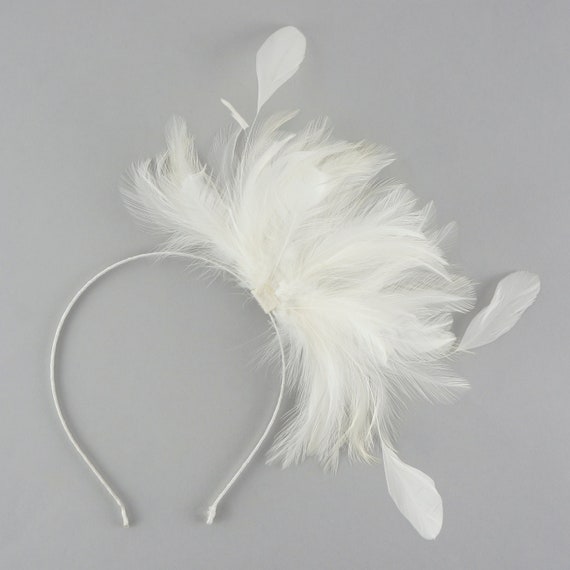 White Feather Bow Headband NWOT Amazon.com: Lvyeer White Bow Headbands for Women Three Layer  main image 2