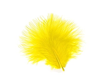 Turkey Feathers, Yellow Loose Turkey Marabou Feathers, Short and Soft Fluffy Down, Craft and Fly Fishing Supply Feathers ZUCKER®