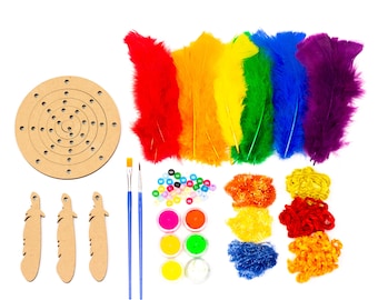 Rainbow DIY Dream Catcher Kit, Dreamcatcher Craft Kit, Summer Craft Kits for Kids, Educational Crafting Kit, Baby Shower Activity ZUCKER®