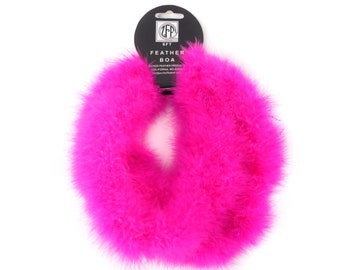 Marabou Feather Craft Boas, 15 Gram Shocking Pink Marabou Boa, 2 Yards For DIY Kids Art Crafts, Carnival & Halloween Costume Design ZUCKER®