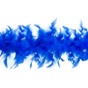 40 Gram Chandelle Feather Boa ROYAL BLUE 2 Yards For Party Favors, Kids Crafting & Dress Up, Dancing, Wedding, Halloween, Costume ZUCKER®