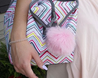 CANDY PINK Marabou Feather Pom Pom Key Chain - Unique Party Favor, Stocking Stuffer and Gift ZUCKER®