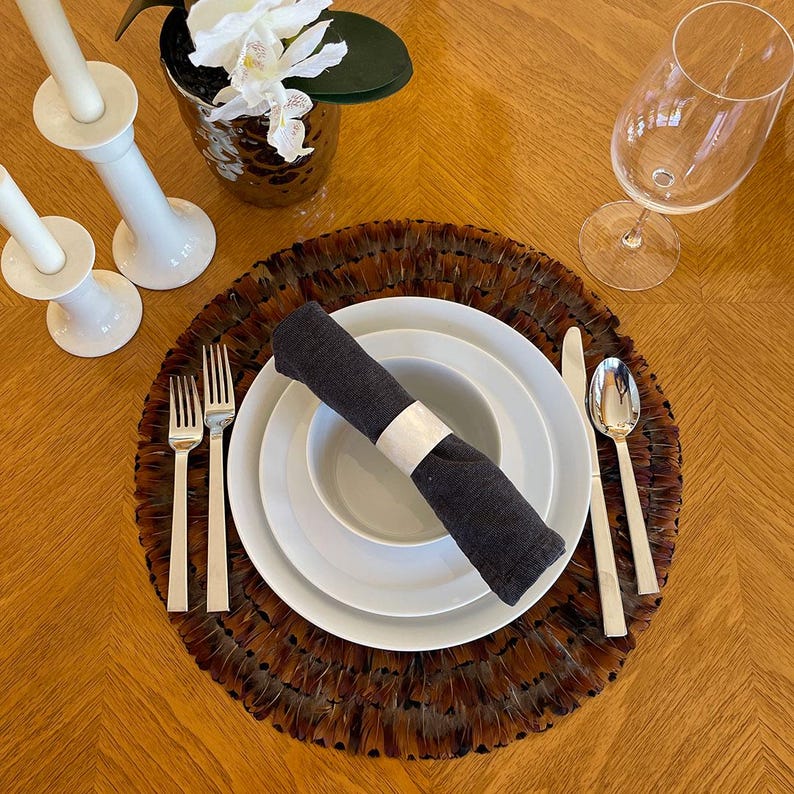 Pheasant Feather Decorative Placemat, Fall Décor for Home & Office ...