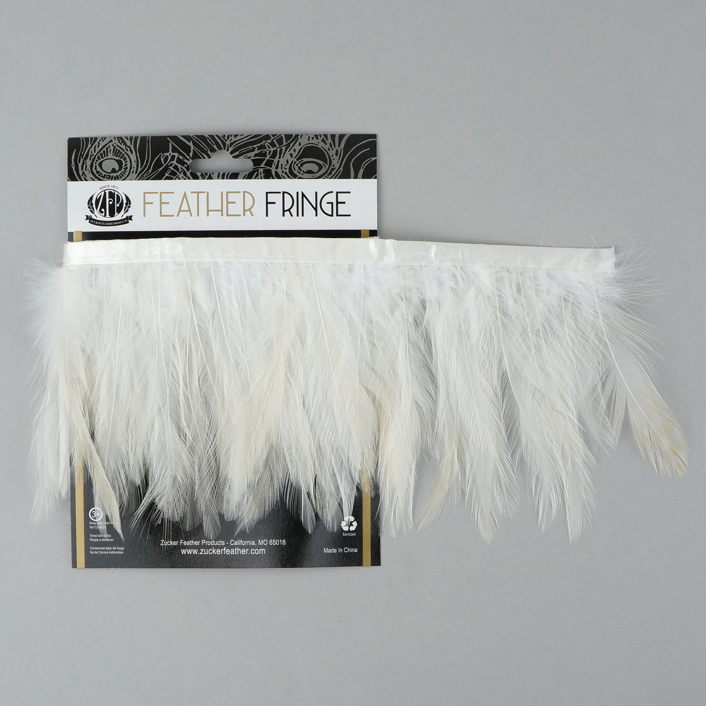 WHITE 1YD Dyed Hackle Feather Fringe Feather Fringe for DIY Arts and