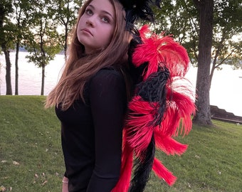 Lady Bug Feather Costume Wings made w/ Upcycled 2nd Quality Ostrich Feathers, Ladybug Costume Feather Wings ZUCKER® Original Designs