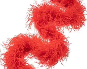 Three-Ply Ostrich Feather Boa - Red