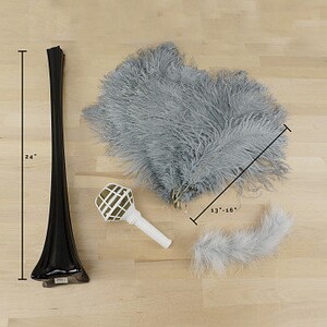 SHOCKINGPINK Ostrich Feather Centerpiece Set BLACK Eiffel Tower Vase For Great Gatsby Party, Special Event & Wedding Reception Decor ZUCKER® image 2