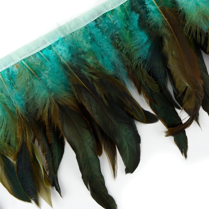 Costume DK.AQUA 1 Yard Dyed over Half Bronze Iridescent Schlappen Feather Fringe approx 6-8 Fashion /& Millinery Design Fringe ZUCKER\u00ae