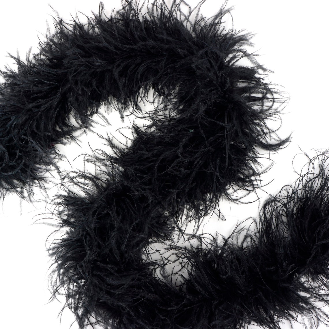 3 Ply Ostrich Feather Boa BLACK 2 Yards For Fashion Etsy