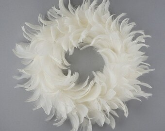 xllLU White Feather Wreath Christmas Day Wedding Party Photo Props Outdoor Garden Living Room Office Household Decorations