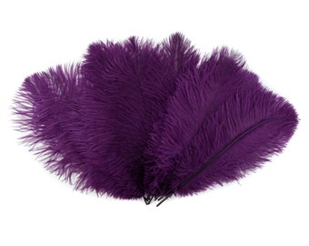 Ostrich Feathers 9-12" PURPLE, Ostrich Drabs, Centerpiece Floral Supplies, Carnival & Costume Feathers ZUCKER®Dyed and Sanitized USA