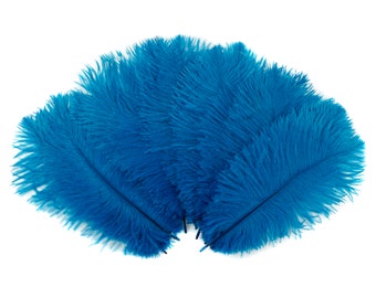 Ostrich Feathers 9-12" Dark TURQUOISE, Ostrich Drabs, Centerpiece Floral Supplies, Carnival & Costume Feathers ZUCKER®Dyed and Sanitized USA