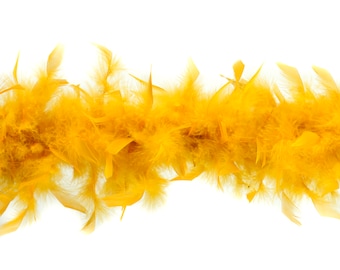 40 Gram Chandelle Feather Boa MARIGOLD 2 Yards For Party Favors, Kids Crafting and Dress Up, Dancing, Wedding, Halloween, Costume ZUCKER®