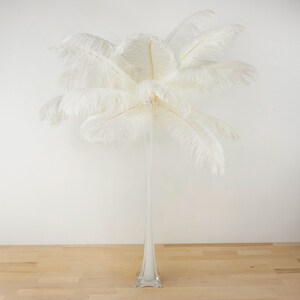 WHITE Ostrich Feather Centerpiece Set with WHITE Eiffel Tower Vase For Great Gatsby Party, Special Event & Wedding Reception Decor ZUCKER® image 2