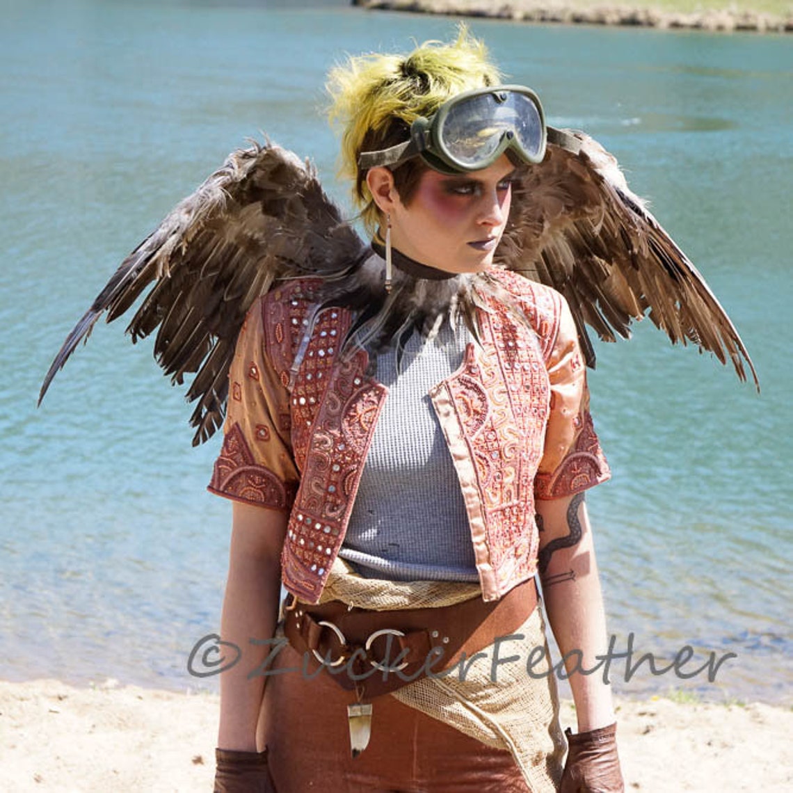 Natural Feather Costume Wings Brown Feather Wings Owl Etsy