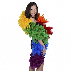 PRIDE Parade Feather Boa - Large Rainbow Pride Feather Boa, Carnival Costume,  Showgirl, Burlesque Dance Feather Boa ZUCKER®