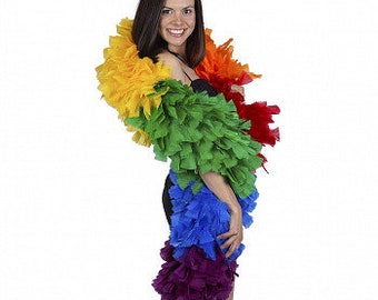 PRIDE Parade Feather Boa - Large Rainbow Pride Feather Boa, Carnival Costume,  Showgirl, Burlesque Dance Feather Boa ZUCKER®