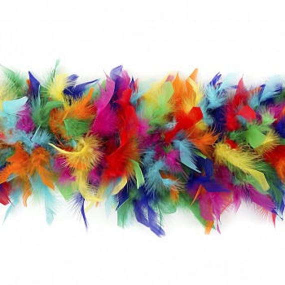 Rainbow color 100gram 72/" Chandelle Feather Boa fancy dress stage parade props