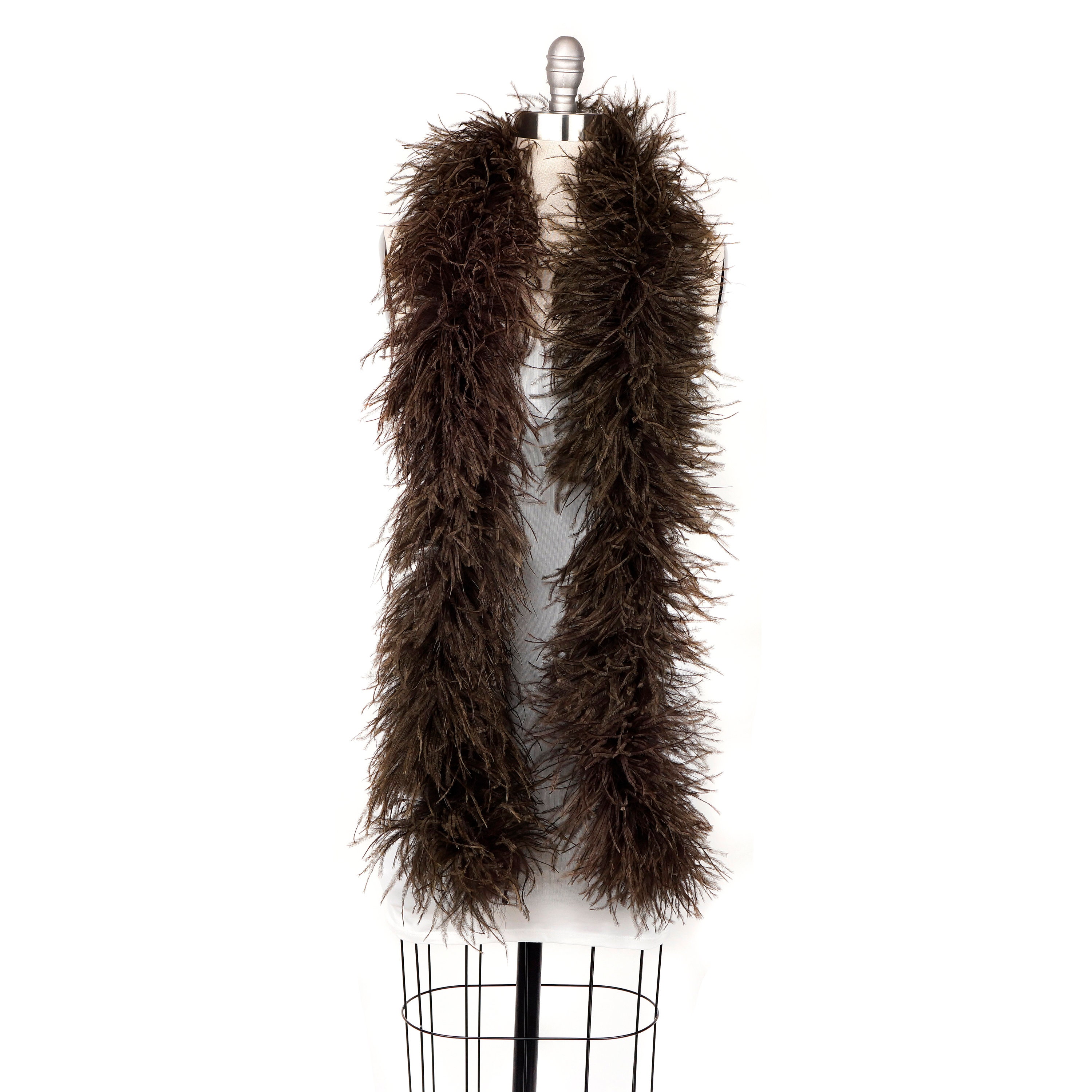 3 Ply Ostrich Feather Boa BROWN 2 Yards For Fashion, Accessory