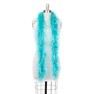 1 Ply Ostrich Feather Boa Economy AQUA & TURQUOISE 2 Yards -Fashion, Accessory, Halloween, Costume Design, Dress Up, Dancing, Stage  ZUCKER®