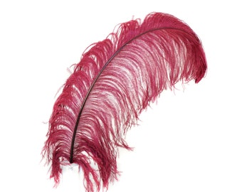 X-Large Ostrich Feathers 24-30", 1 to 25 Pieces, BURGUNDY, For Wedding Centerpieces, Party Decor, Millinery, Carnival, Costume ZUCKER®