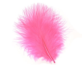 Turkey Feathers, Pink Orient Loose Turkey Marabou Feathers, Short and Soft Fluffy Down, Craft and Fly Fishing Supply Feathers ZUCKER®