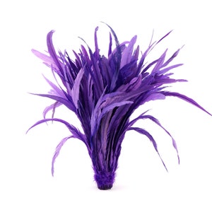 Rooster Tail Feathers, LAVENDER 16-18&quot; Strung Bleach Dyed Coque Tails, Wholesale Feathers Bulk ZUCKER®