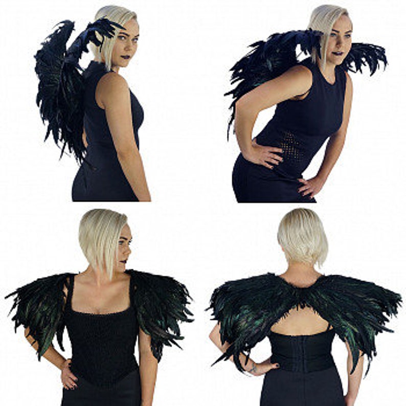 Black Costume Feather Wings Black Bird Crow Raven Dark | Etsy
