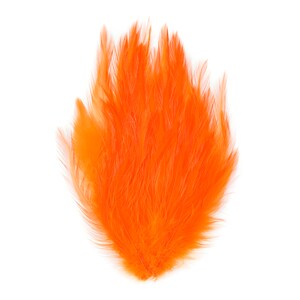 ORANGE Dyed Hackle Pads - Feather Patches For Arts & Crafts, DIY Fascinators, Millinery, Fashion, Costume and Carnival Design ZUCKER®