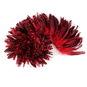 1YD BULK Strung CORAL Chinchilla Coque Tail Feathers 3-6 inches - For Fashion, Costume, Carnival & Cultural Arts Design ZUCKER®