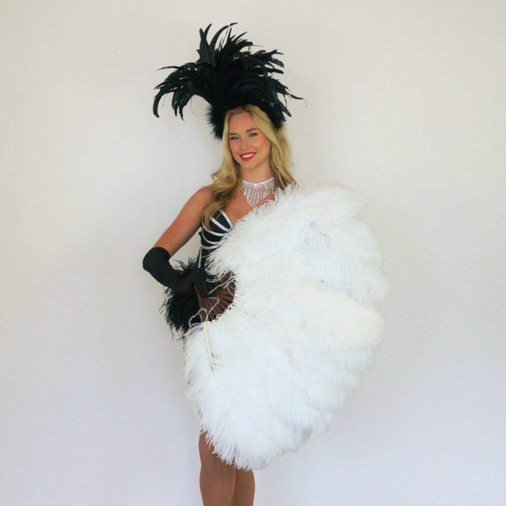 ZuckerFeatherPlace Rainbow Feather Fans, Ostrich Feather Fan, Pride Feather Fan for Stage, Photo Booths, Costume Parties, Carnival and Pride Events Zucker