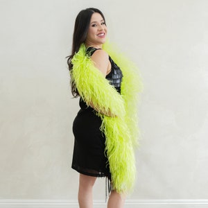 6 Ply Chartreuse Lime Green Ostrich Feather Boa For Accessory, Fashion Design, Cosplay, Halloween Costume, Burlesque Dance & Stage ZUCKER®