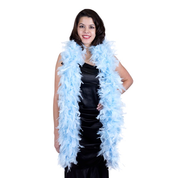 120 Gram Chandelle Feather Boa, Light Blue 2 Yards For Party Favors, Kids Craft & Dress Up, Dancing, Wedding, Halloween, Costume ZUCKER®