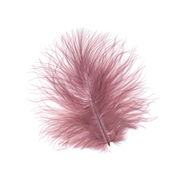 Turkey Feathers, Dusty Rose Loose Turkey Marabou Feathers, Short and Soft Fluffy Down, Craft and Fly Fishing Supply Feathers ZUCKER®