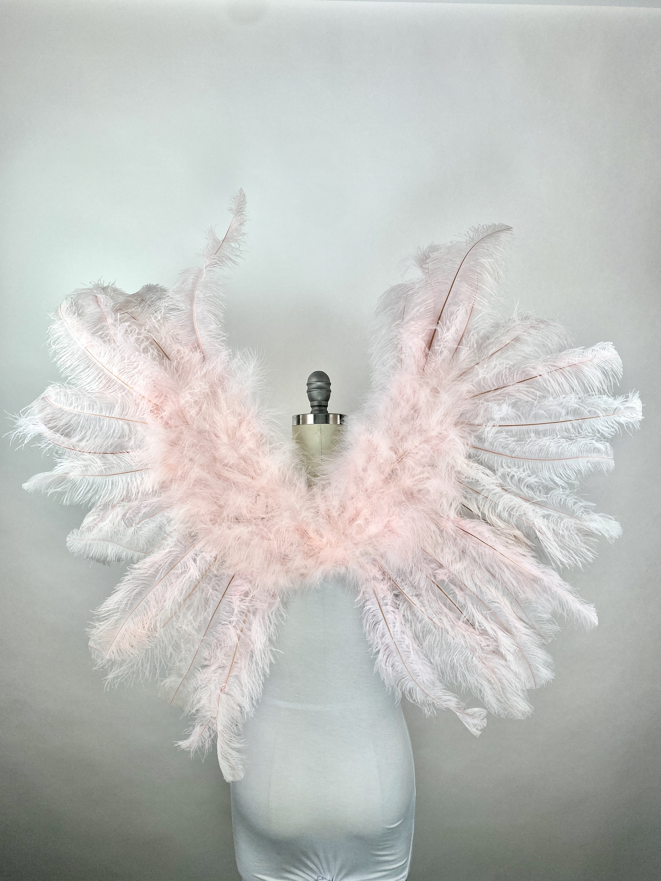 Blush Ostrich Feather Wings, Angel Fairy Costume Ostrich Feather Wings
