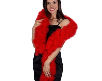 Deluxe RED Marabou Feather Boa - Extra Full Luxurious Marabou Boa for Fashion & Costume Design, Home Decor, DIY Art and Crafts ZUCKER®