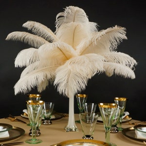 Ostrich Feathers 13-16 IVORY For Feather Centerpieces, Party Decor, Millinery, Carnival, Fashion & Costume ZUCKER® image 2