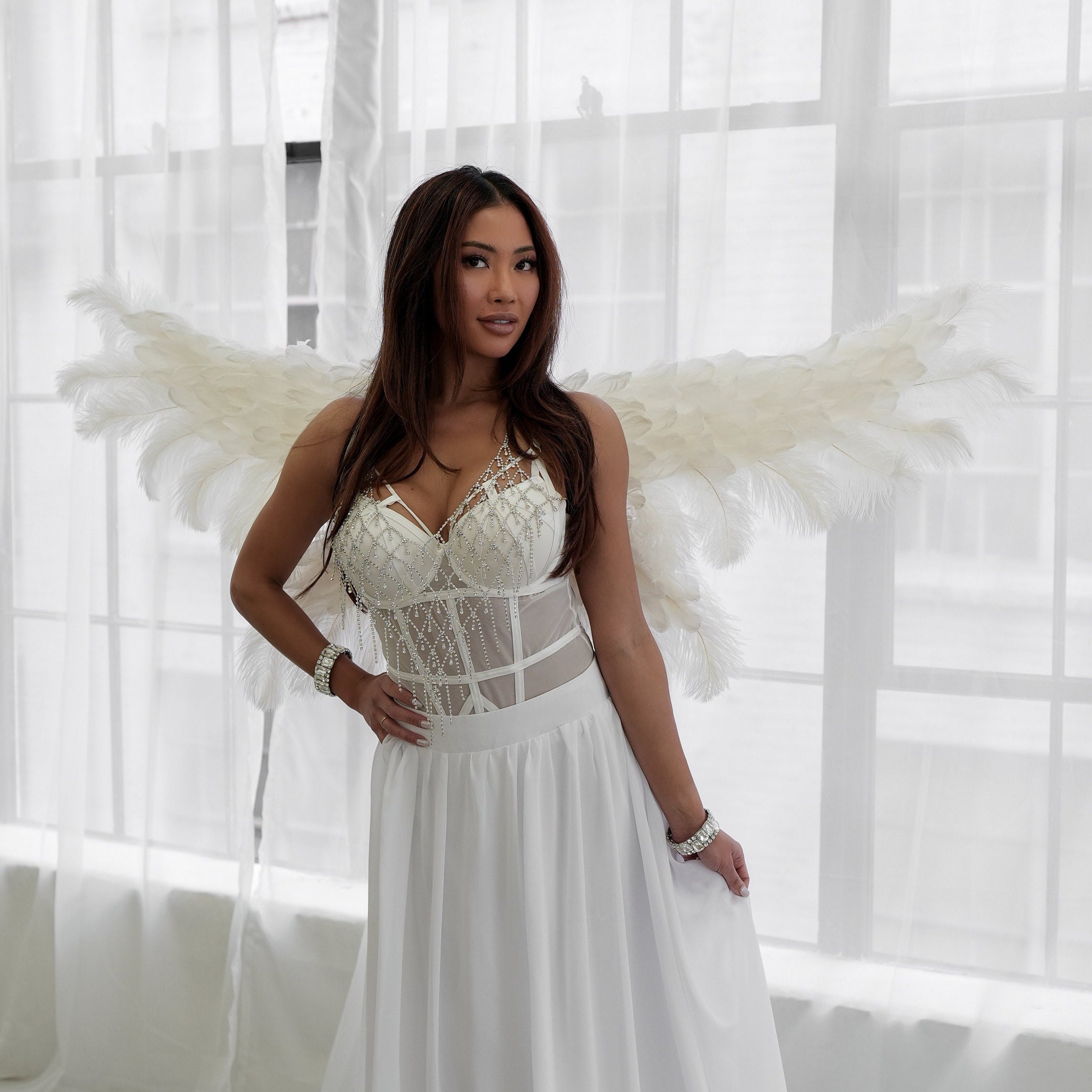 トリートユアセルフ angel wings long dress white treat urself angel wings long dress｜Yahoo!フリマ（旧PayPayフリマ）