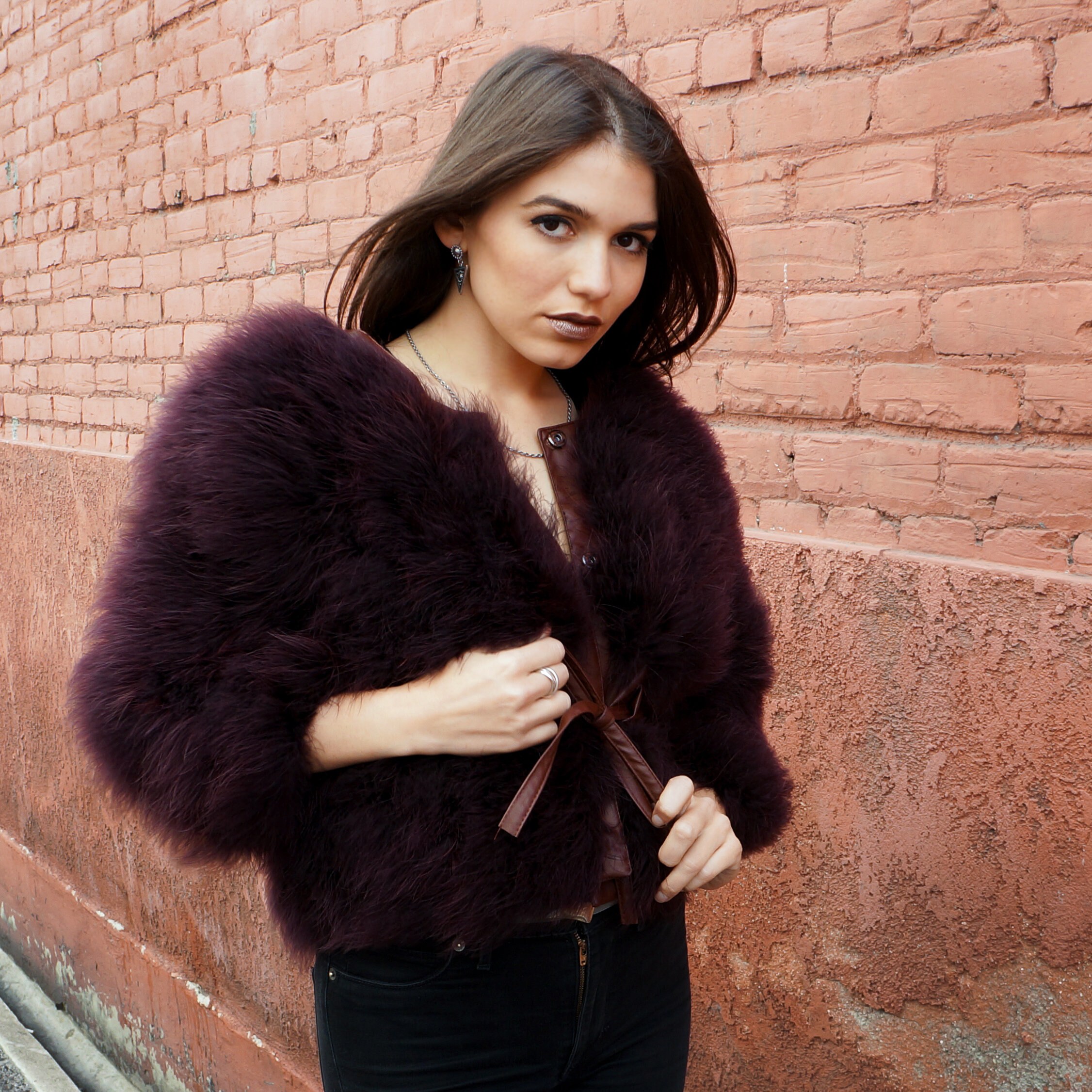 black marabou jacket