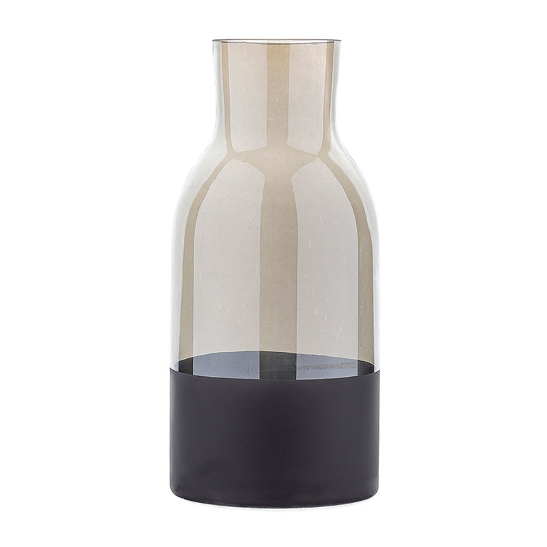 Chalkboard Flower Vase Rustic Glass Vase Jug Smoke Gray Etsy