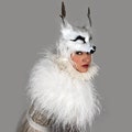White Wolf Fox Costume Mask For Halloween, Feather Mask, Cosplay, Masquerade Ball, Festivals, Parties and Special Events ZUCKER®