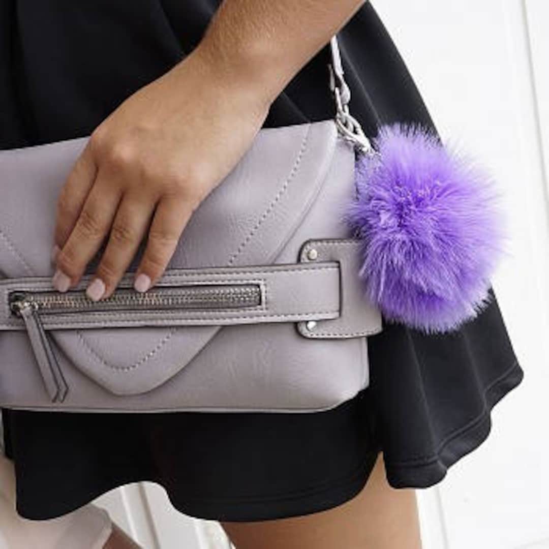 LILAC Marabou Feather Pom Pom Key Chain Unique Party Favor, Stocking Stuffer and Gift ZUCKER® Etsy