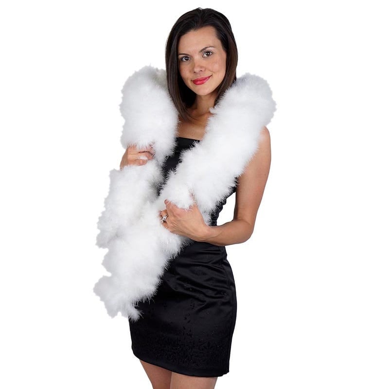 Deluxe WHITE Marabou Feather Boa Extra Full Luxurious Marabou Boa for