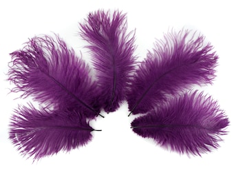 Ostrich Feathers 4-8" PURPLE, Mini Ostrich Drabs, Floral Bouquets, Boutonnieres, Small Centerpieces, Hat Trims ZUCKER®