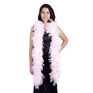 120 Gram Chandelle Feather Boa Light Pink 2 Yards For Party Favors, Kids Craft & Dress Up, Dancing, Wedding, Halloween, Costume ZUCKER®