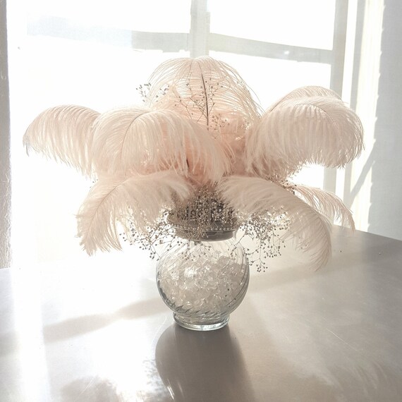 Ostrich Feathers 9 12 NAVY Ostrich Drabs Centerpiece Floral