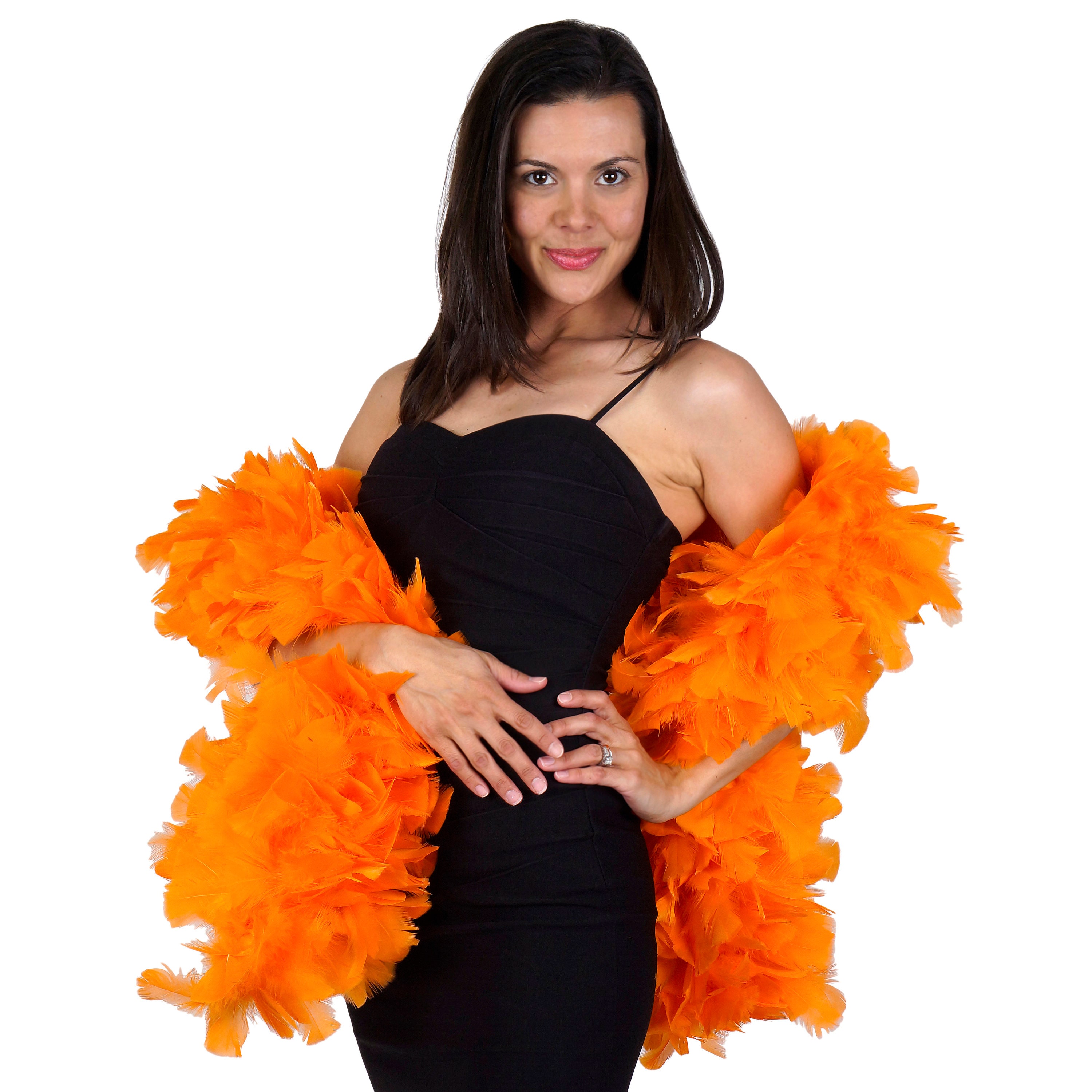 ORANGE Turkey Feather Boa Large Economy Feather Boa for Carnival