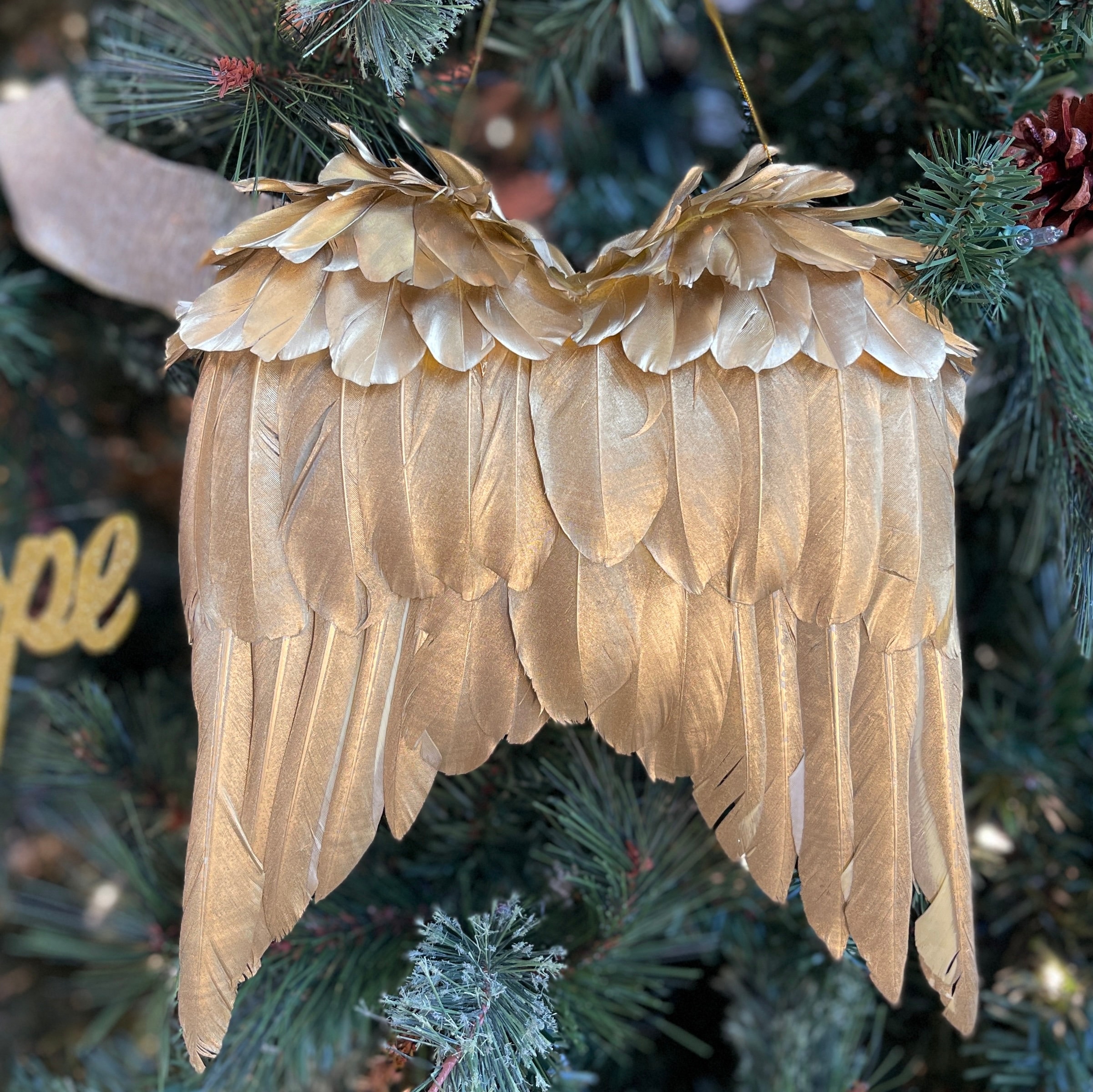 Decorative Gold Angel Feather Wing Ornament, Wall Hanging for Home